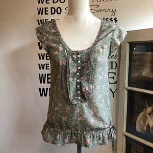 Floral MUDD sheer shirt